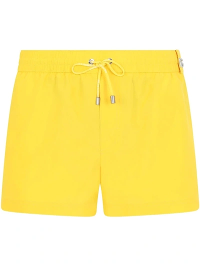Shop Dolce & Gabbana Logo-plaque Swim Shorts In Yellow