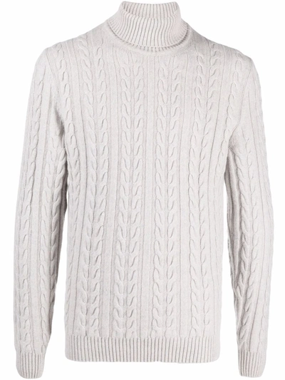 Shop Borrelli Cable-knit Jumper In Grey