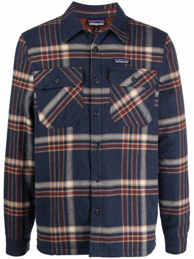 Shop Patagonia Check Shirt Jacket In Blue