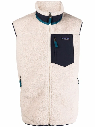 Shop Patagonia Shearling Gilet In Neutrals