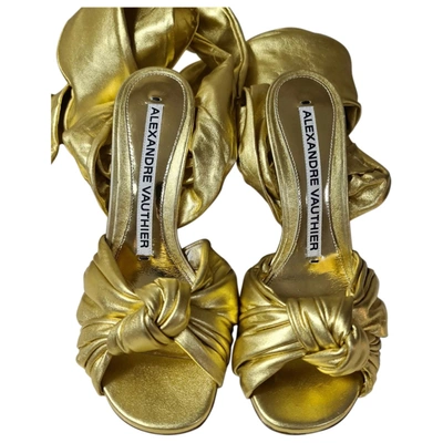 Pre-owned Alexandre Vauthier Leather Sandal In Gold