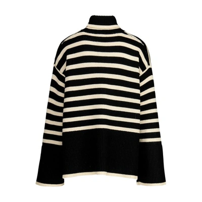 Shop Totême Turtleneck Sweater In Black Stripe