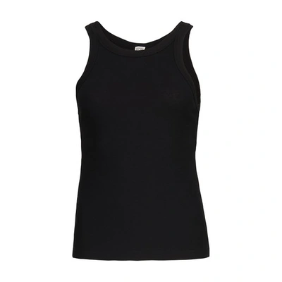 Shop Totême Cotton Tank Top In Black