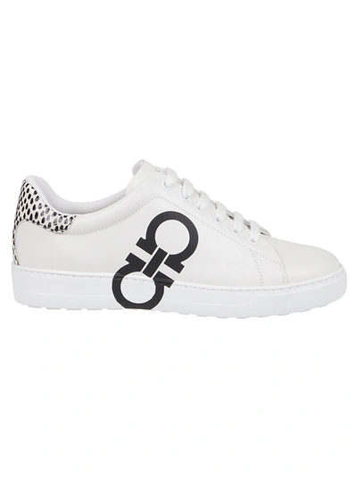 Shop Ferragamo Sneakers Number In Bianco Ottico/nero