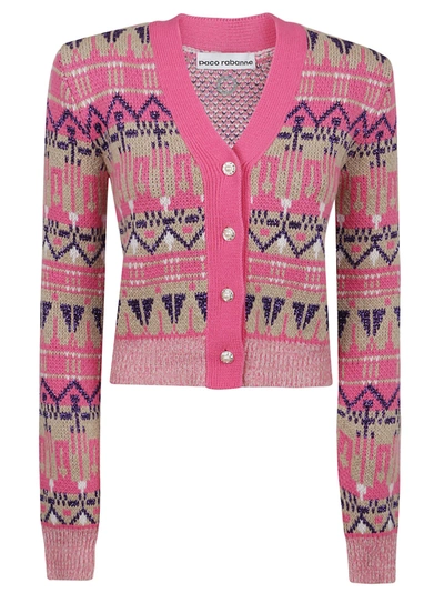 Shop Paco Rabanne Cardigan In Rose Nordique