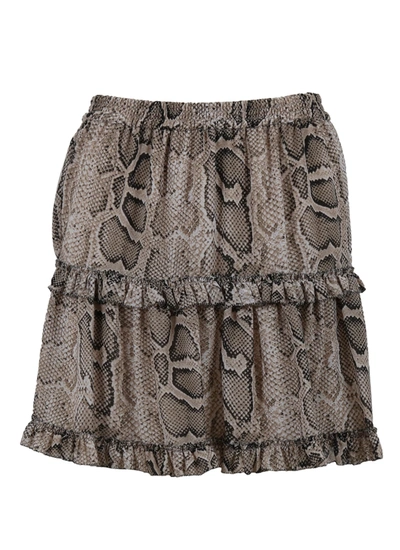 Shop Michael Kors Super Snake Mini Skirt Skirt In Sand
