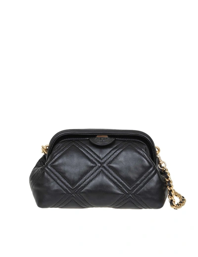 Shop Tory Burch Fleming Soft Frame Shoulder Bag In Quilted Leather In Black