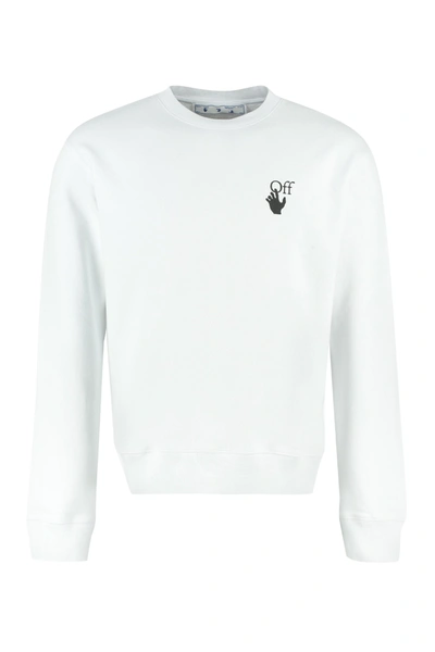 Shop Off-white Cotton Crew-neck Sweatshirt In White