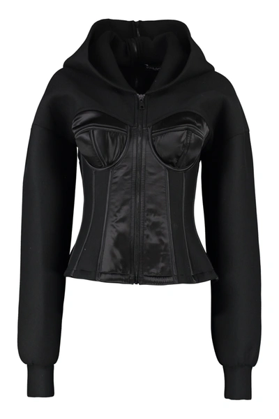 Shop Dolce & Gabbana Full Zip Hoodie In Black