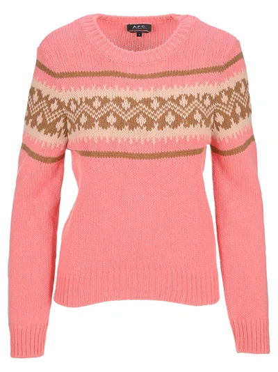 Shop Apc Elizabeth Sweater In Pink Miz