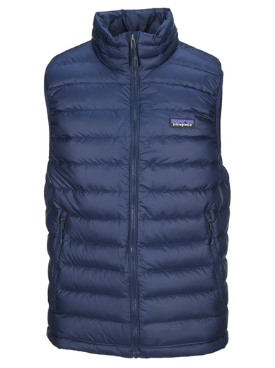 Shop Patagonia Down Sweater Vest In Navy
