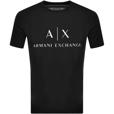 Shop Armani Exchange Crew Neck Logo T Shirt Black