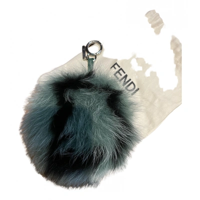 Pre-owned Fendi Abcharm Bag Charm In Turquoise