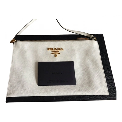 Leather crossbody bag Prada White in Leather - 31793470