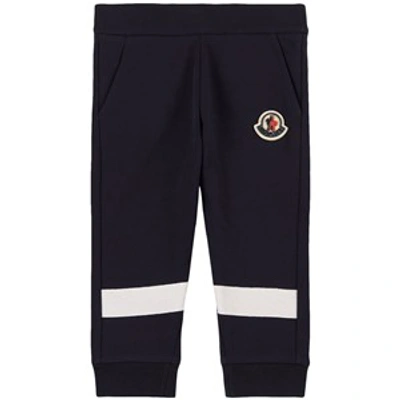 Shop Moncler Navy Logo Sweatpants