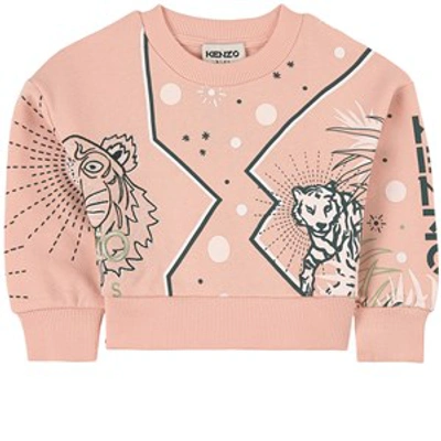 Shop Kenzo Kids Pink Tiger Crop Sweatshirt