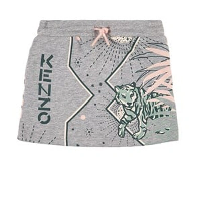 Shop Kenzo Kids Gray The Tiger Skirt In Grey