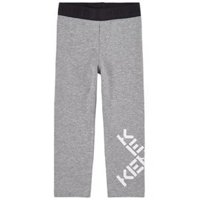Shop Kenzo Kids Gray Logo Leggings In Grey