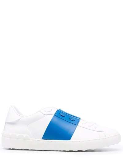 Shop Valentino Open White Calfskin Sneaker