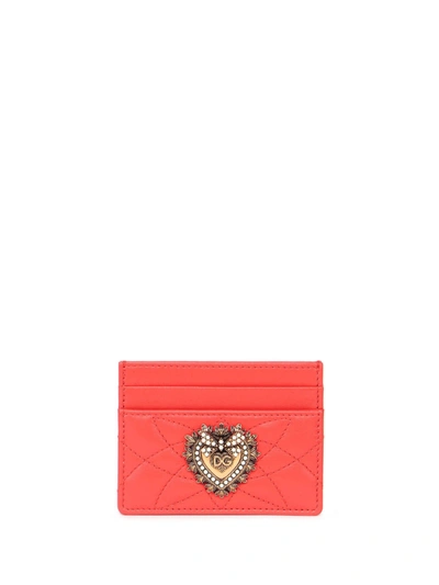 Shop Dolce & Gabbana Devotion Cardholder In Red