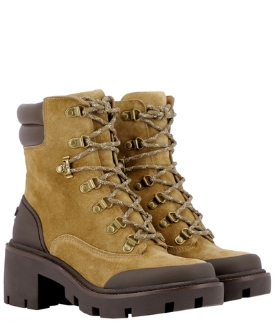Shop Tory Burch "lug-sole Hiker" Ankle Boots In Beige