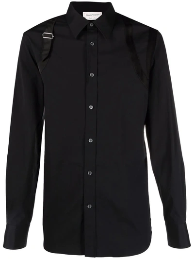 Shop Alexander Mcqueen Harness-detail Button-up Shirt In Schwarz
