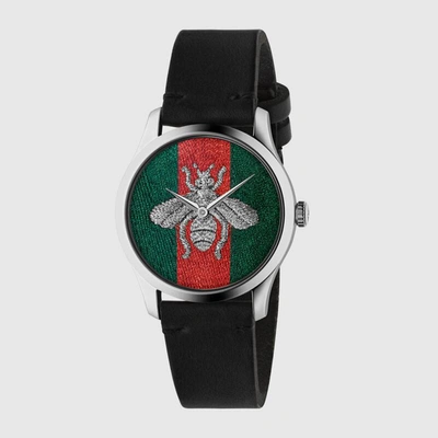 Shop Gucci G-timeless Quartz Mens Watch Ya1264149 In Black,green,red,silver Tone