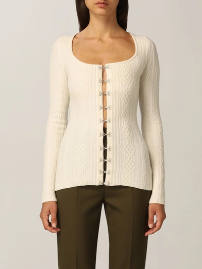 Shop Sportmax Cardigan  Cardigan In Wool Blend In Milk