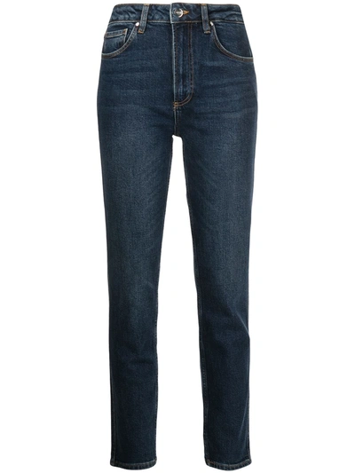 Shop Anine Bing Jagger High-rise Skinny Jeans In Blue