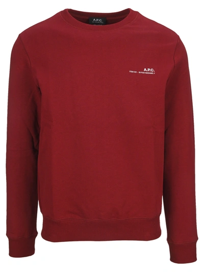 Shop Apc A.p.c. Item Logo Sweatshirt In Red