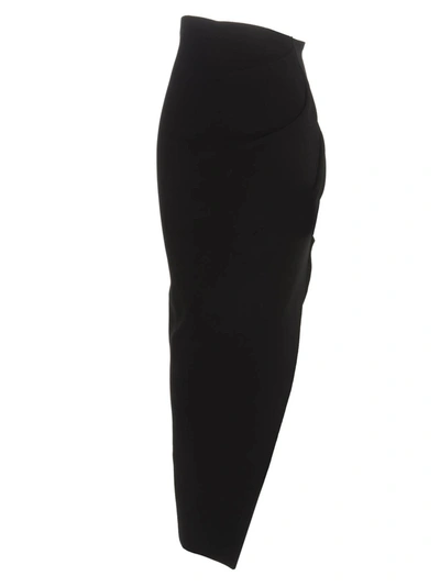 Shop Rick Owens Easy Rent Asymmetric Maxi Skirt In Black