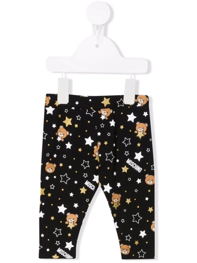 Shop Moschino Teddy Bear Star-print Leggings In Black