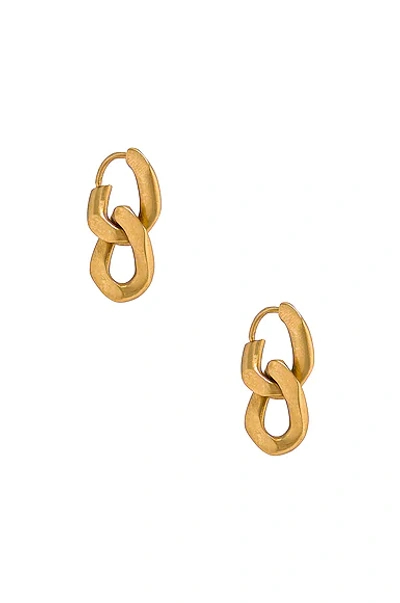 Shop Maison Margiela Chain Earrings In Yellow Gold Plating