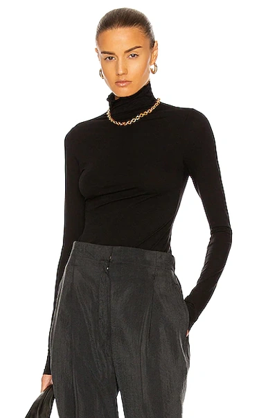Shop Lemaire Long Sleeve Second Skin Top In Black