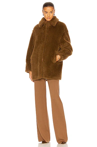 Max Mara Viale Oversized Alpaca, Wool And Silk-blend Coat In Tobacco