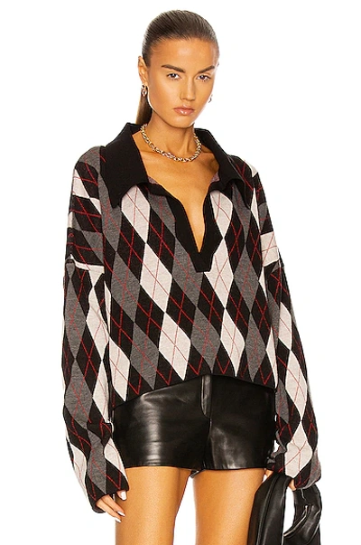 oversized argyle sweater
