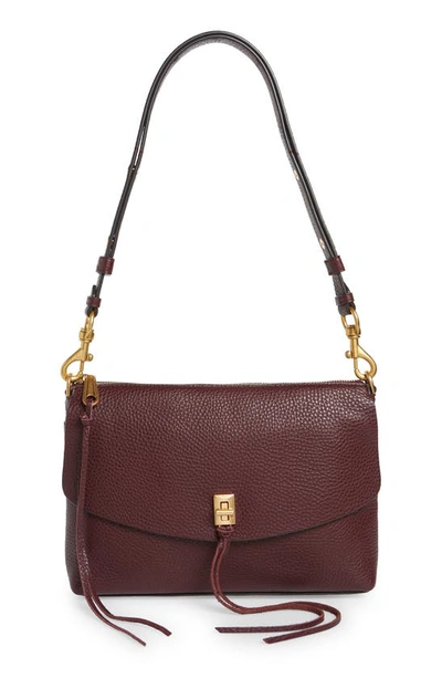 Shop Rebecca Minkoff Darren Leather Shoulder Bag In Malbec