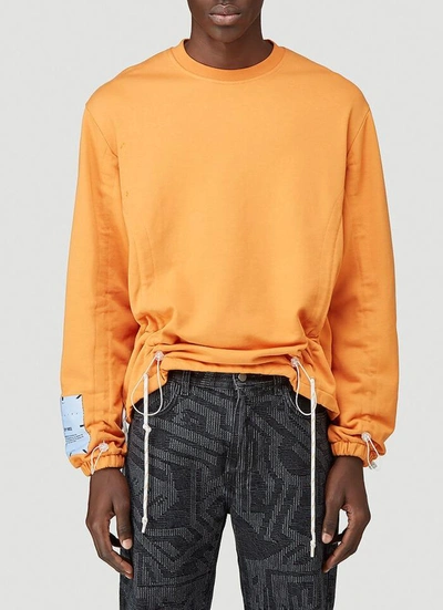 Shop Mcq By Alexander Mcqueen Mcq Drawstring Crewneck Sweatshirt In Orange