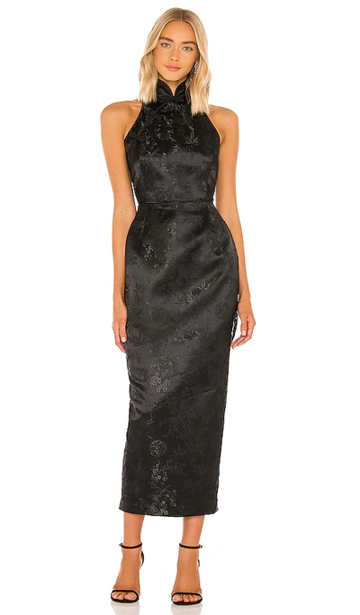 Shop Sau Lee Jill Chinese Jacquard Pencil Dress In Black