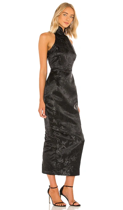 Sau Lee Jill Chinese Jacquard Pencil Dress In Black