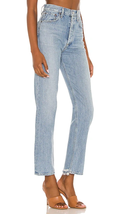Agolde Riley High Rise Straight Crop Jeans In Soundwave