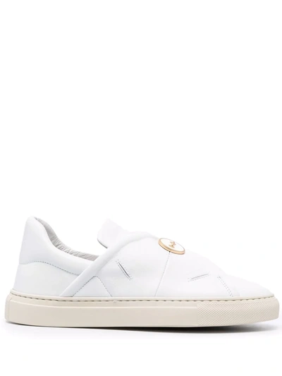 Shop Ports 1961 Button-embossed Slip-on Sneakers In White