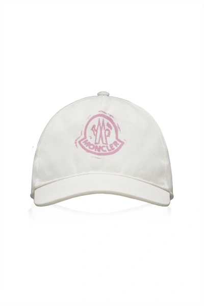 Shop Moncler Women's Logo-embroidered Cotton Baseball Cap In White