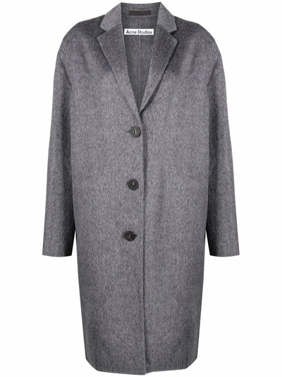 Shop Acne Studios Button-front Single-breasted Coat In 灰色