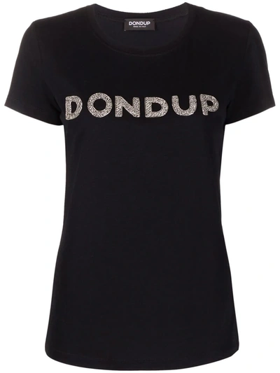 Shop Dondup Logo-print Short-sleeved T-shirt In 黑色
