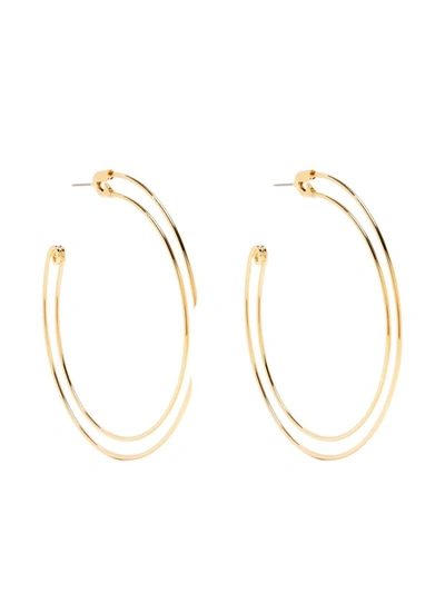 Shop Sacai Safety Hoop Pierced Earrings In 金色