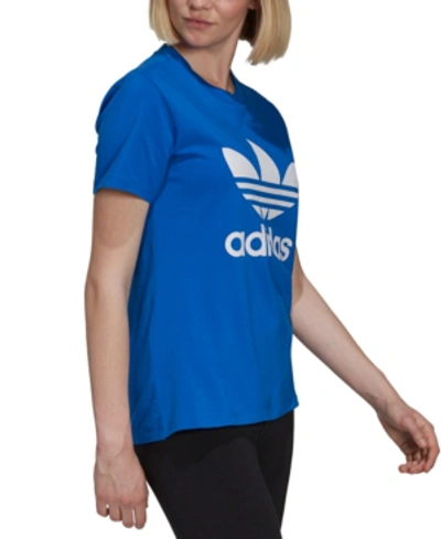 Adidas Originals Women's Classic Trefoil T-shirt In Bluebird | ModeSens