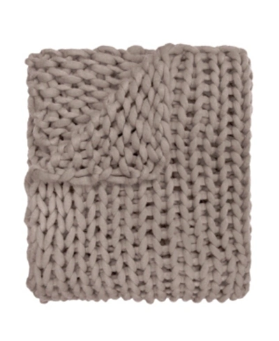 Shop American Heritage Textiles Chunky Knit Throw, 40" X 50" In Taupe
