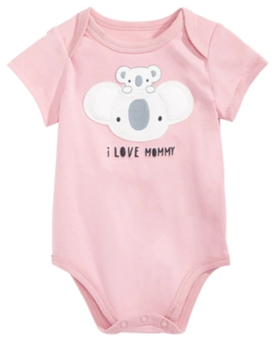 Shop First Impressions Baby Girls Koala Bodysuit, Created For Macy's In Blushing Bloom
