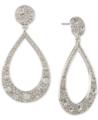Shop Givenchy Crystal Scatter Open Drop Earrings In Silver